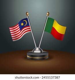 Malaysia and Benin table flags relation with gradient backgrund