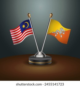 Malaysia and Bermuda table flags relation with gradient backgrund