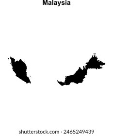 Malaysia blank outline map design