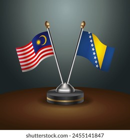 Malaysia and Bosnia and Herzegovina table flags relation with gradient backgrund