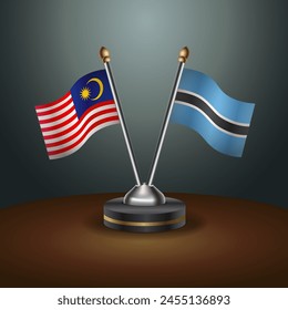 Malaysia and Botswana table flags relation with gradient backgrund
