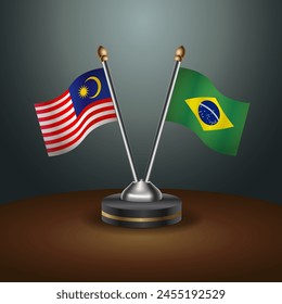 Malaysia and Brazil table flags relation with gradient backgrund