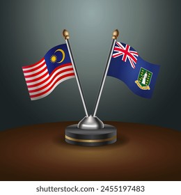 Malaysia and British Virgin Islands table flags relation with gradient backgrund