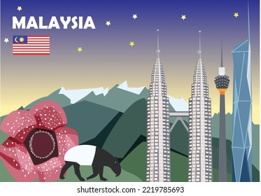 MALAYSIA BUILDING FEATURE SABAH MALAYAM TAPIR RAFFLESIA