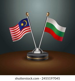 Malaysia and Bulgaria table flags relation with gradient backgrund