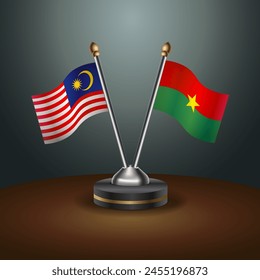 Malaysia and Burkina table flags relation with gradient backgrund