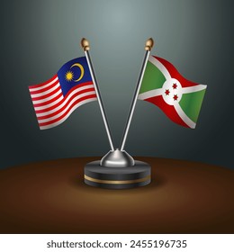 Malaysia and Burundi table flags relation with gradient backgrund