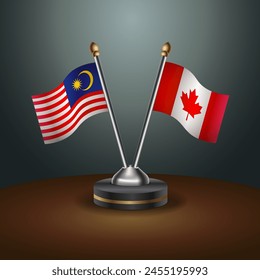 Malaysia and Canada table flags relation with gradient backgrund