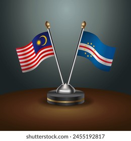 Malaysia and Cape Verde table flags relation with gradient backgrund