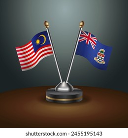 Malaysia and Cayman Islands table flags relation with gradient backgrund