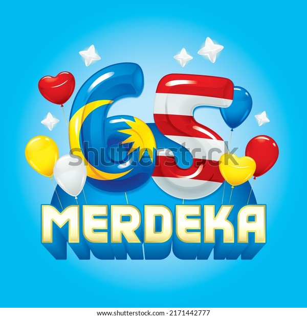 Malaysia Celebrated 65th Merdeka Day Masthead Stock Vector (Royalty ...