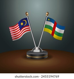 Malaysia and Central African Republic table flags relation with gradient backgrund