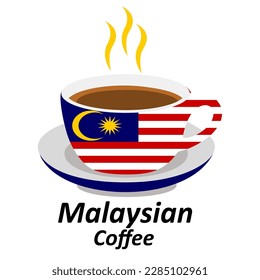 Malaysia coffee cup logo illustration design. Drink Business concept icon