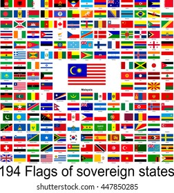 Malaysia, collection of vector images of flags of the world