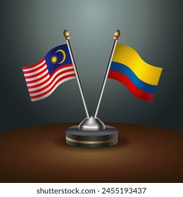 Malaysia and Colombia table flags relation with gradient backgrund