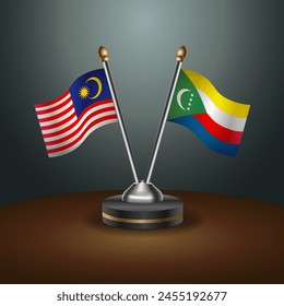 Malaysia and Comoros table flags relation with gradient backgrund