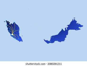 Malaysia concept map, illustration of Malaysia for internet or innovation or technology. File is suitable for digital editing and prints of all sizes.