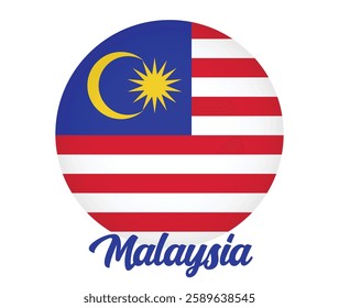 Malaysia country flag in circle vector illustration