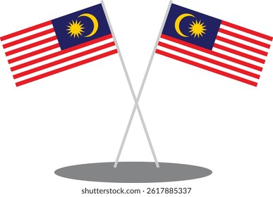 Malaysia Country Mapping And Flag Design Vector Stock Photo