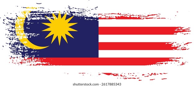 Malaysia Country Mapping And Flag Design Vector Stock Photo