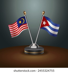 Malaysia and Cuba table flags relation with gradient backgrund