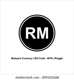 Malaysia Currency Icon Symbol Iso Code เวกเตอร์สต็อก (ปลอดค่าลิขสิทธิ์