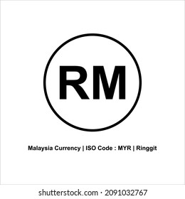 Malaysia Currency Icon Symbol Iso Code Stock Vector (Royalty Free