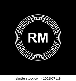 malaysische Währungssymbol Symbol. Malaysische Ringgit-Münzen. Vektorgrafik