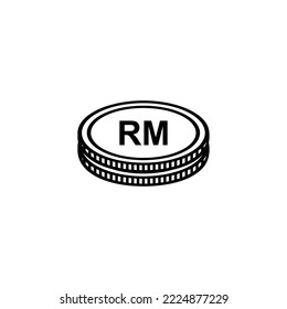 Símbolo del icono de moneda de Malasia. Ringgit de Malasia, Signo de MYR. Ilustración vectorial