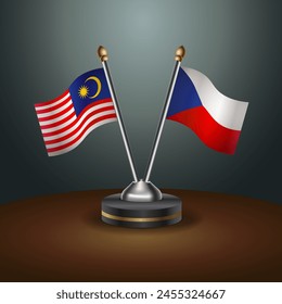 Malaysia and Czech Republic table flags relation with gradient backgrund