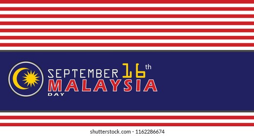 Malaysia day designed for banner. Malaysia Day is held on 16 September every year to commemorate the establishment of the Malaysian federation. EPS10. Vector illustration