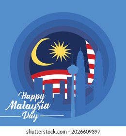 Malaysia Day Template Paper cut out