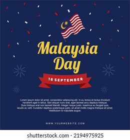 Malaysia day vector for social media