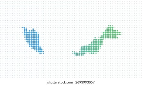 Malasia mapa punteado en estilo de semitono moderno, Ilustración vectorial sobre fondo blanco