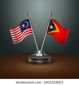 Malaysia and East Timor table flags relation with gradient backgrund