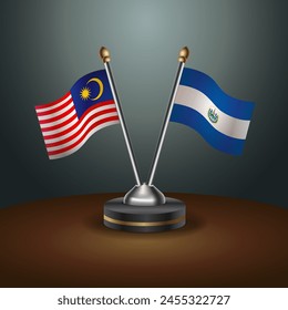 Malaysia and El Salvador table flags relation with gradient backgrund