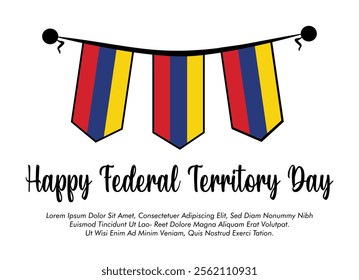 malaysia federal territory day with flag banner design vector illustration with white background 