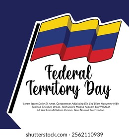 malaysia federal territory day with flag banner design vector illustration with white background 