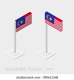 Malaysia flag 3d isometric style