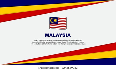 Plantilla de diseño de fondo de resumen de bandera de Malasia. Ilustración de vectores de caricaturas del Día de la Independencia de Malasia. Diseño de Malasia