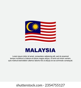 Vorlage für Hintergrunddesigns für die malaysische Flagge. Malaysia Independence Day Banner Social Media Post. Malaysia-Hintergrund
