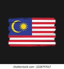 Malaysia Flag Brush Vector Illustration