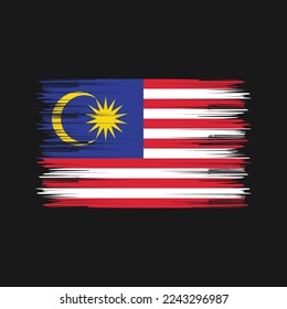 Ilustración del vector del pincel de bandera de Malasia