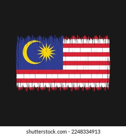 Malaysia Flag Brush Vector Illustration