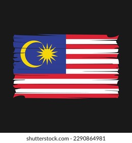 Malaysia Flag Brush Vector Illustration