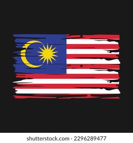 Malaysia Flag Brush Vector Illustration