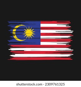 Ilustración del vector del pincel de bandera de Malasia