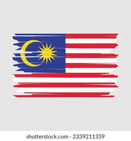 Ilustración del vector del pincel de bandera de Malasia