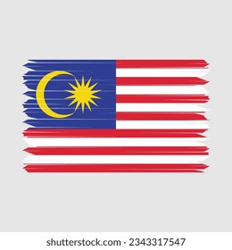 Malaysia Flag Brush Vector Illustration