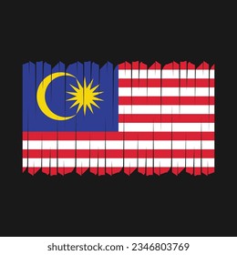 Malaysia Flag Brush Vector Illustration